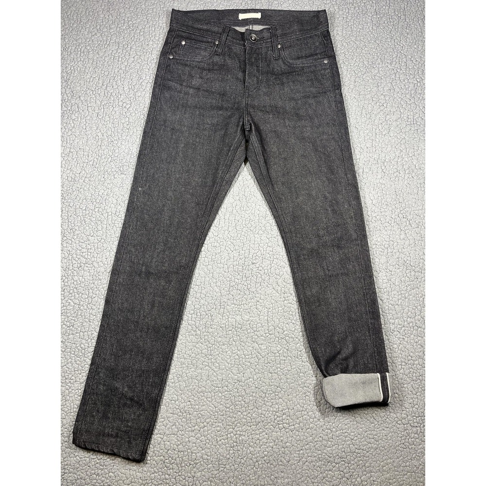 The‎ Unbranded Brand Jeans Mens 29x30 Gray UB404 Tight Skinny Selvedge Raw Denim